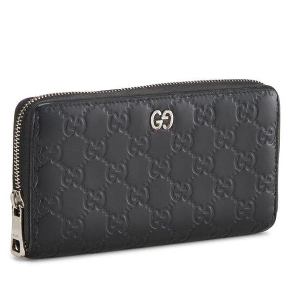Gucci Black Guccissima Zip Around Wallet - Picture 1 of 14